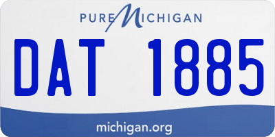 MI license plate DAT1885