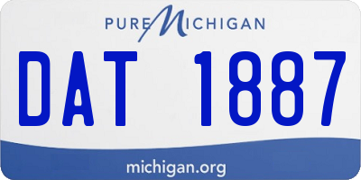 MI license plate DAT1887