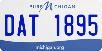 MI license plate DAT1895