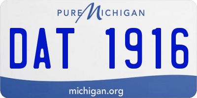 MI license plate DAT1916