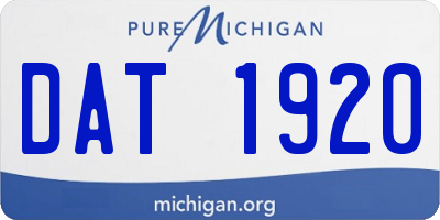 MI license plate DAT1920