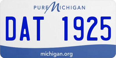 MI license plate DAT1925