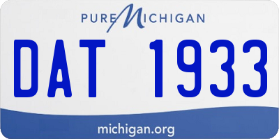 MI license plate DAT1933