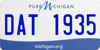 MI license plate DAT1935