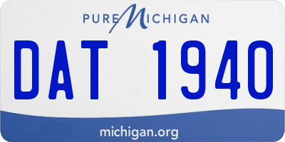 MI license plate DAT1940