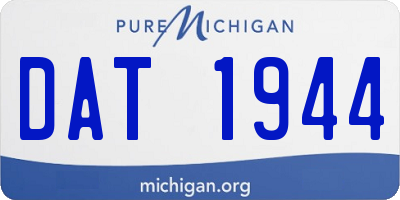 MI license plate DAT1944