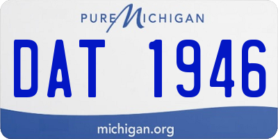 MI license plate DAT1946