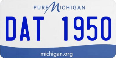 MI license plate DAT1950