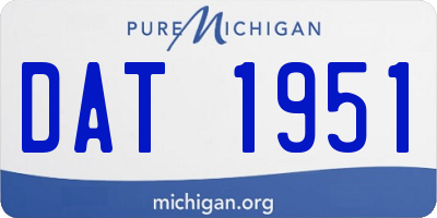 MI license plate DAT1951