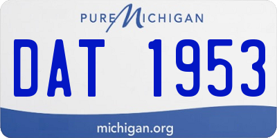 MI license plate DAT1953
