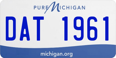 MI license plate DAT1961