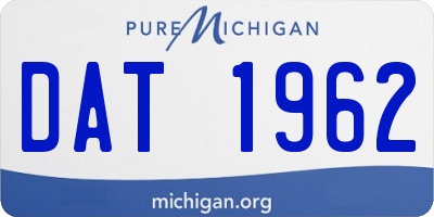 MI license plate DAT1962