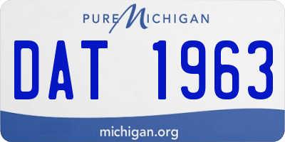 MI license plate DAT1963