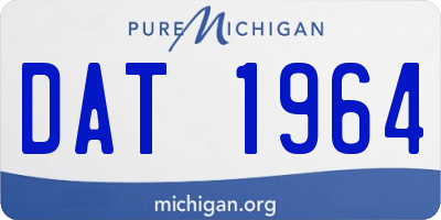 MI license plate DAT1964