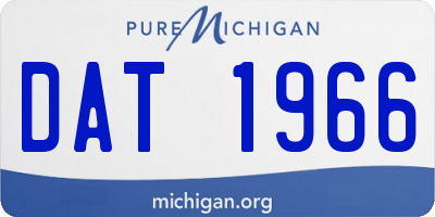 MI license plate DAT1966