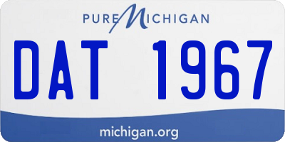 MI license plate DAT1967