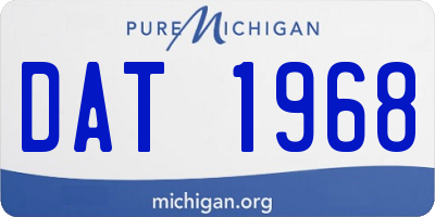 MI license plate DAT1968