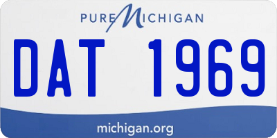 MI license plate DAT1969