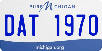 MI license plate DAT1970