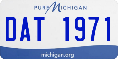 MI license plate DAT1971