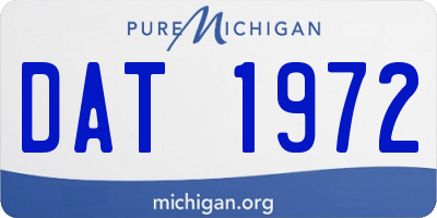 MI license plate DAT1972