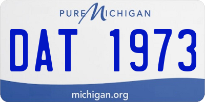 MI license plate DAT1973