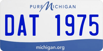 MI license plate DAT1975