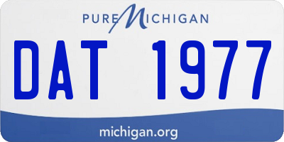 MI license plate DAT1977