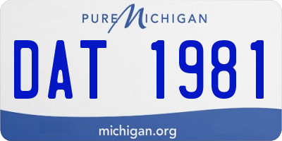 MI license plate DAT1981