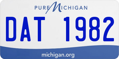 MI license plate DAT1982