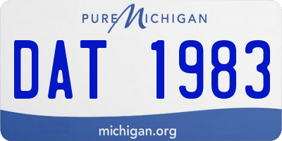 MI license plate DAT1983