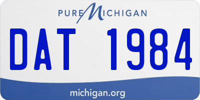 MI license plate DAT1984