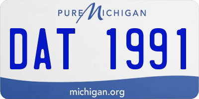 MI license plate DAT1991