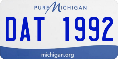 MI license plate DAT1992