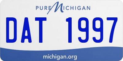 MI license plate DAT1997