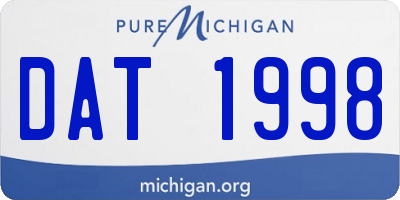 MI license plate DAT1998
