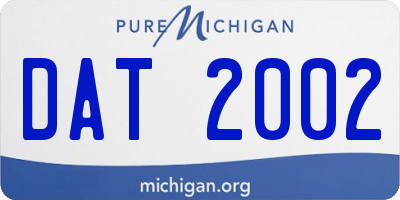 MI license plate DAT2002