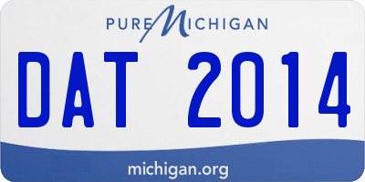 MI license plate DAT2014