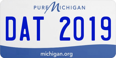 MI license plate DAT2019