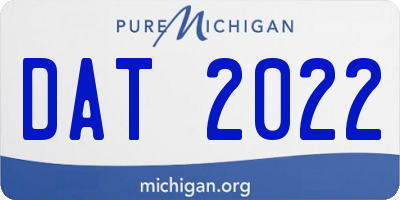 MI license plate DAT2022
