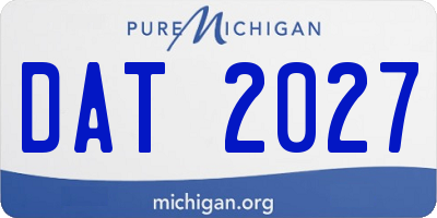 MI license plate DAT2027