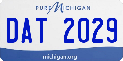MI license plate DAT2029
