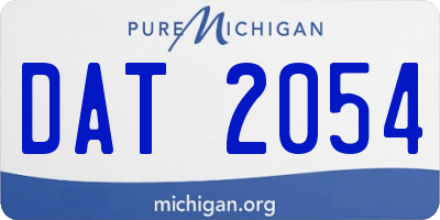 MI license plate DAT2054
