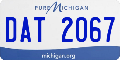 MI license plate DAT2067