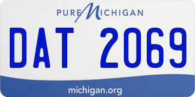 MI license plate DAT2069