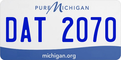 MI license plate DAT2070