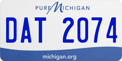 MI license plate DAT2074