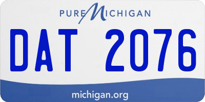 MI license plate DAT2076