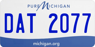 MI license plate DAT2077