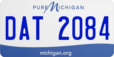 MI license plate DAT2084